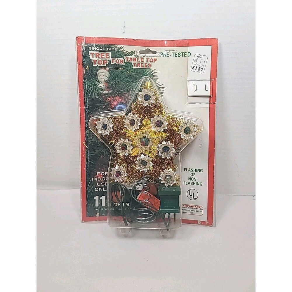Vintage Kmart 11 Lights Tinsel "STAR Tree Top" Christmas Ornament